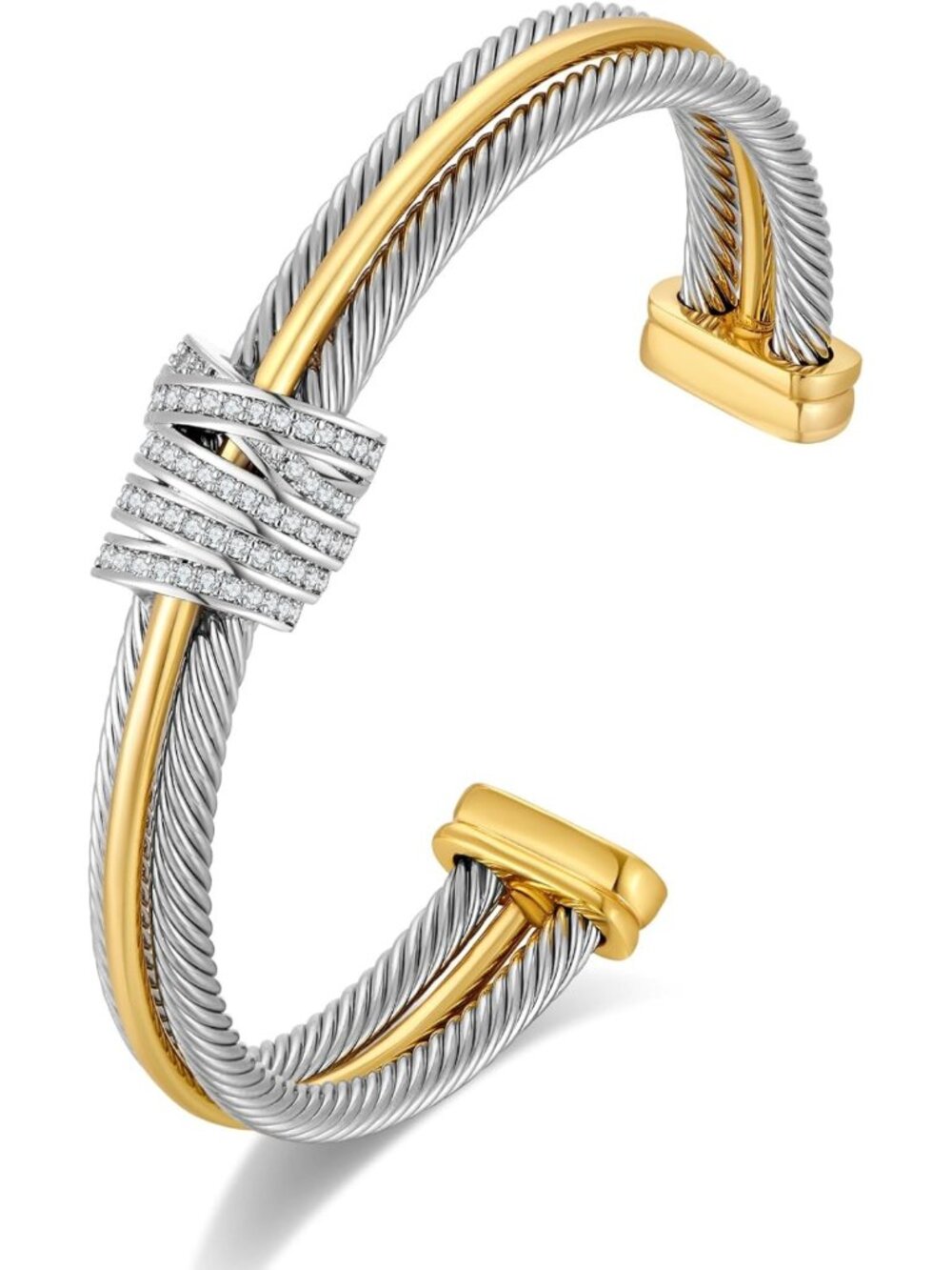 Chic Gold & Silver Braided Cuff Bracelets for Women - Statement Fashion Jewelry
